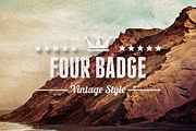 4 Badges Vintage Style