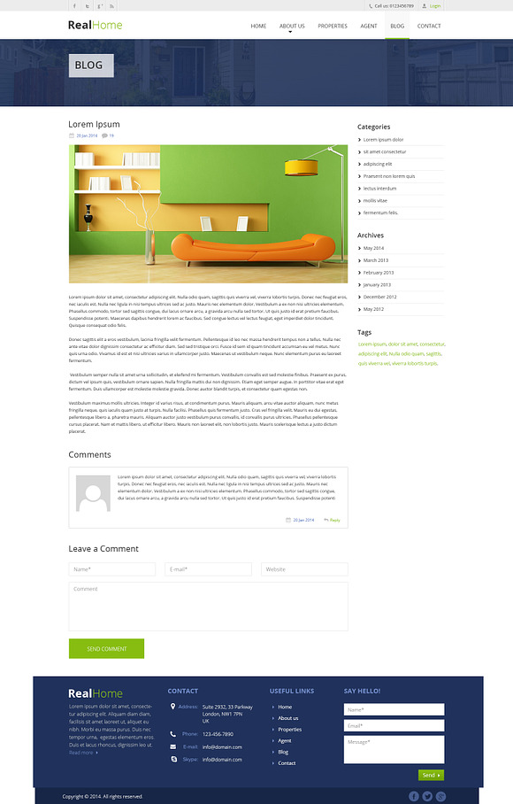 Real Home PSD Website Template in Website Templates - product preview 4