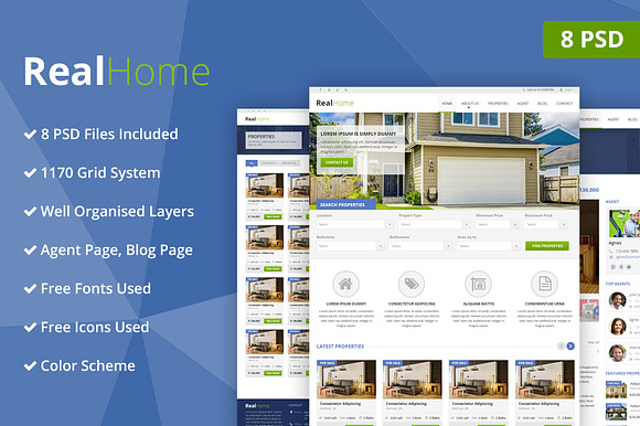 Real Home PSD Website Template in Website Templates - product preview 8
