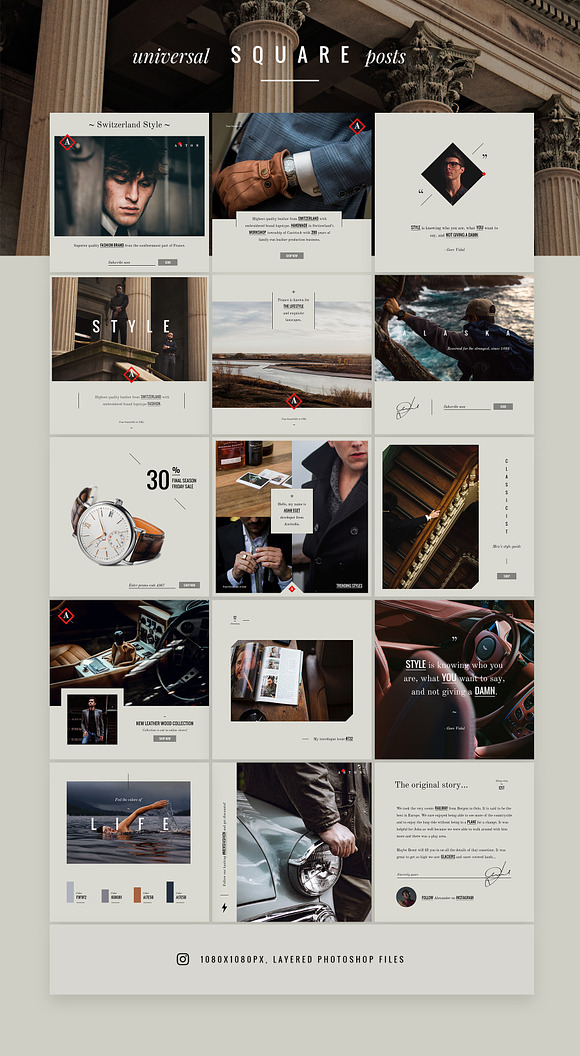 ASTON Luxury Lifestyle Brand in Social Media Templates - product preview 1