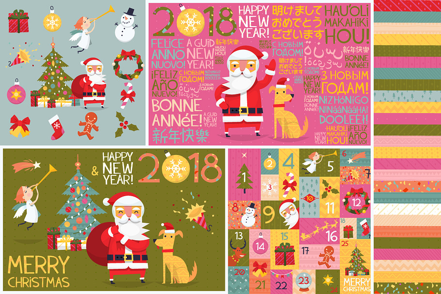 Christmas elements and cards