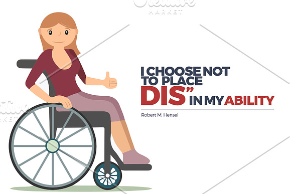 Disability Vector Illustration-Woman in Illustrations - product preview 1