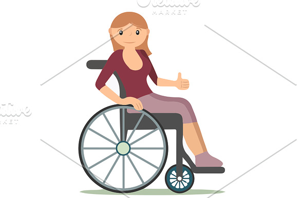 Disability Vector Illustration-Woman in Illustrations - product preview 2