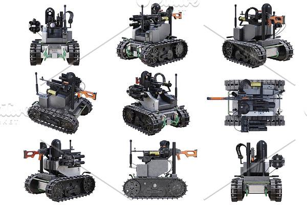 Military robot tank set