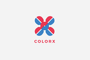 Color X Letter Logo Template