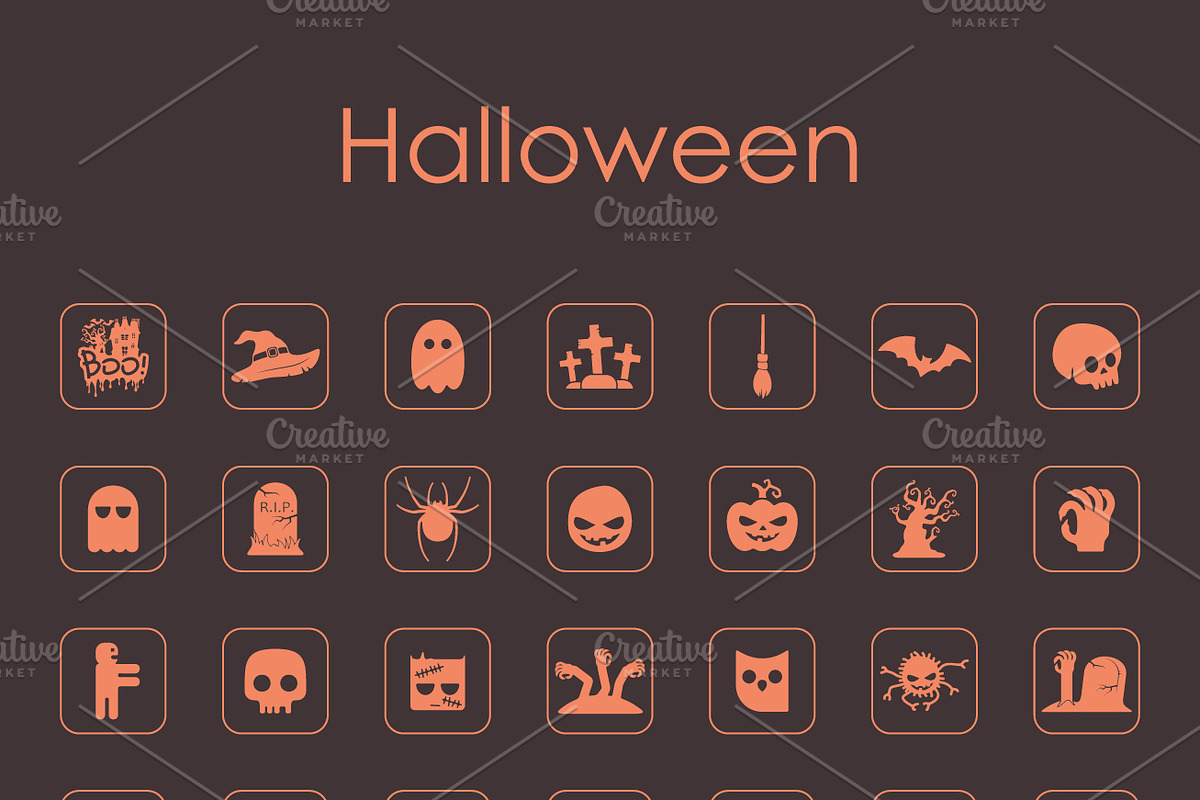 49 Halloween simple icons in Halloween Icons - product preview 8