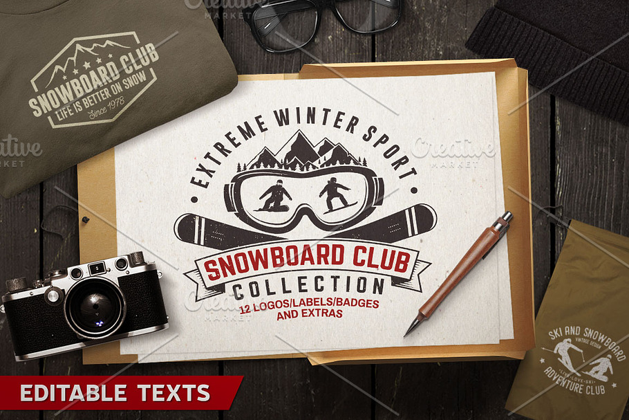 Snowboard Club Collection in Logo Templates - product preview 8