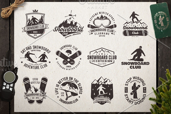Snowboard Club Collection in Logo Templates - product preview 1