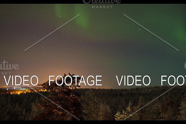 Timelapse of night skyscape with north lights