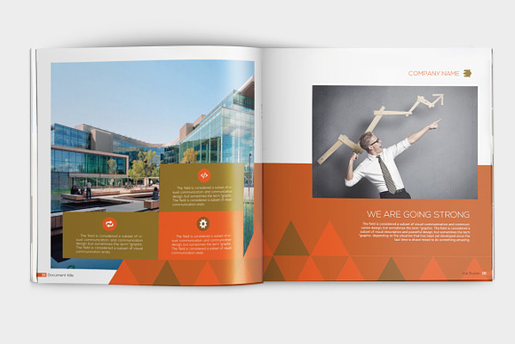 Indesign Red Theme Square Brochure in Brochure Templates - product preview 12