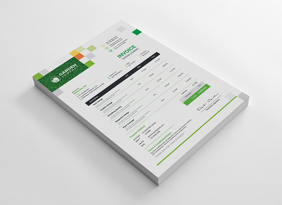 Garden Work Invoice and Logo in Stationery Templates - product preview 1