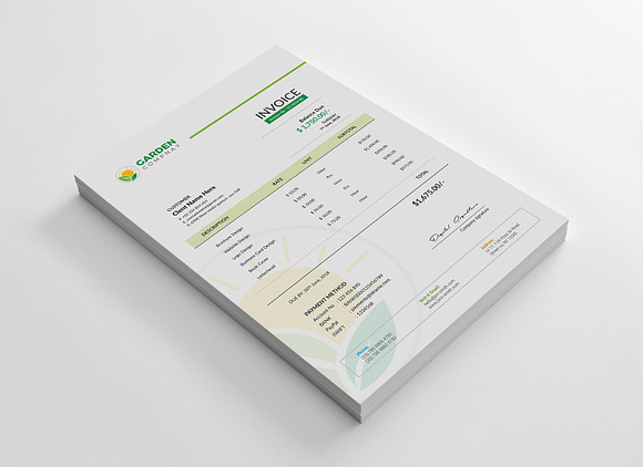 Garden Work Invoice and Logo in Stationery Templates - product preview 4