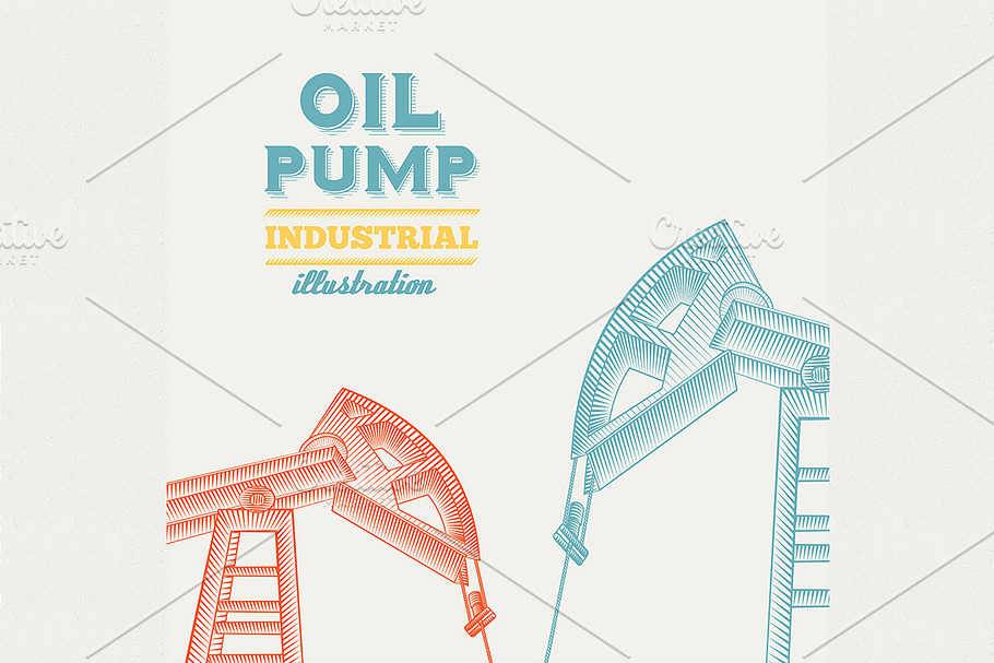 Oil pump jack design. in Illustrations - product preview 8