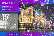 Vector backgrounds of snowfall