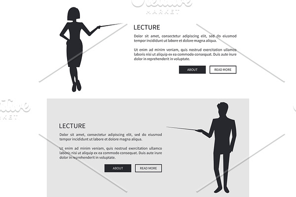 Lecturer Man and Woman Dressed Formally Silhouette