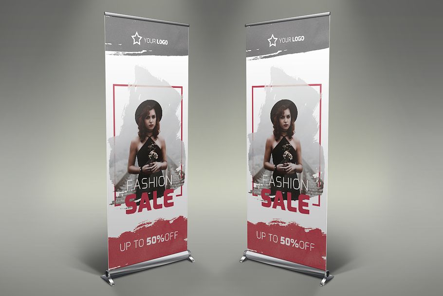 Women's Clothing Roll Up Banner in Flyer Templates - product preview 8