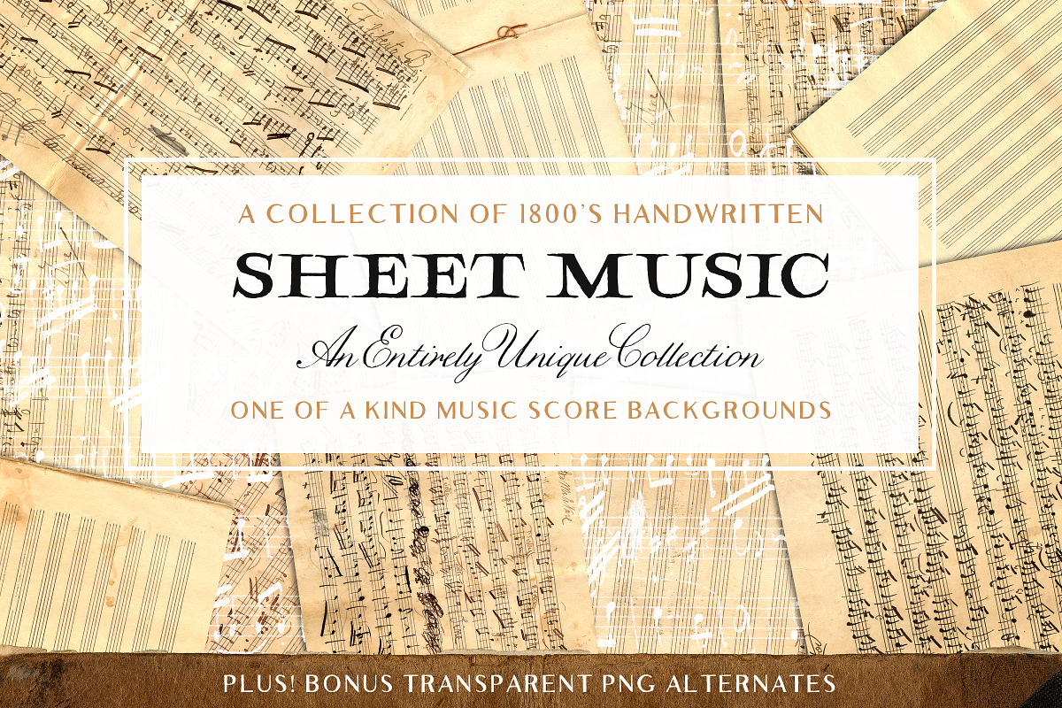 Vintage Sheet Music Textures in Textures - product preview 8