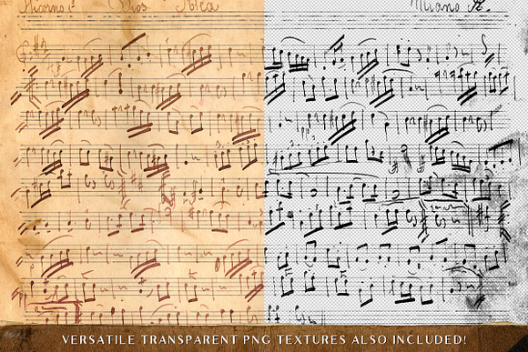 Vintage Sheet Music Textures in Textures - product preview 3