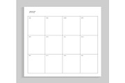 Empty Calendar Planning Sheet Vector Illustration