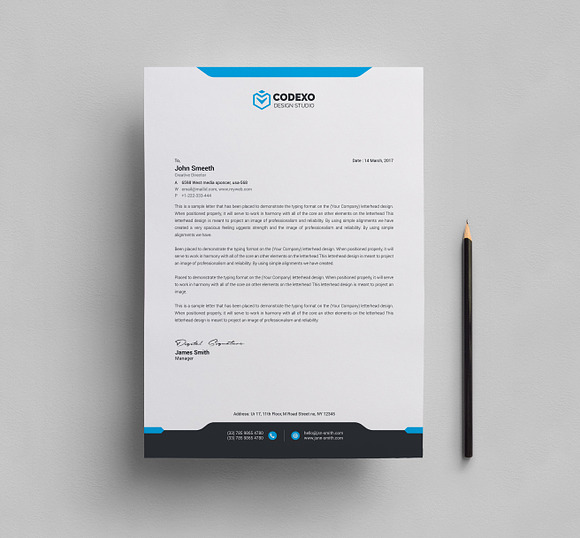 Design Letterhead Template in Stationery Templates - product preview 6