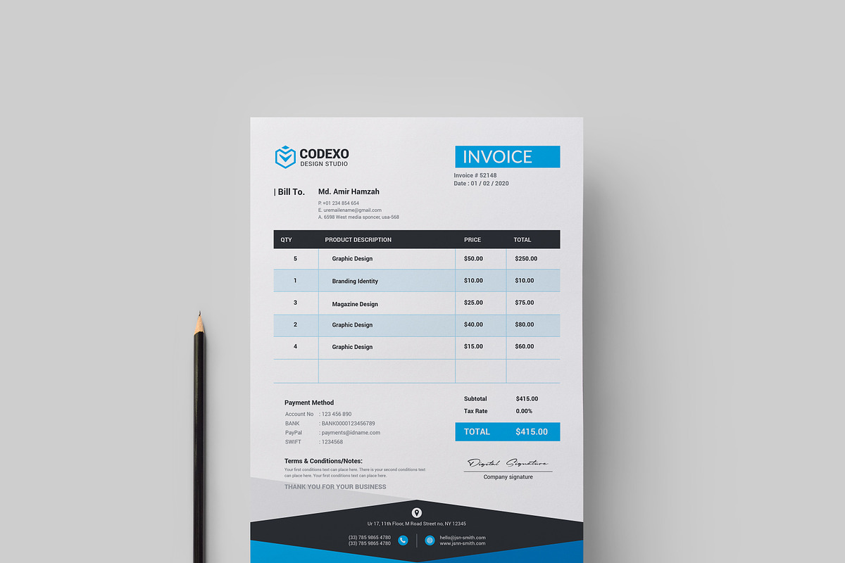 Invoice Template in Stationery Templates - product preview 8