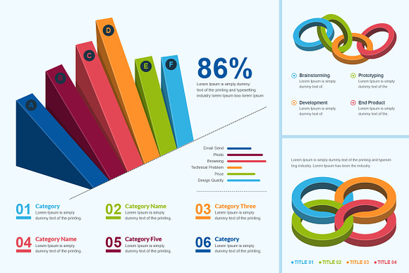 3D Business Infographic Elements in Illustrations - product preview 7