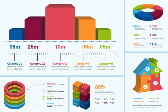 3D Business Infographic Elements in Illustrations - product preview 10