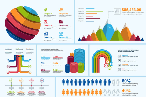 3D Business Infographic Elements in Illustrations - product preview 11