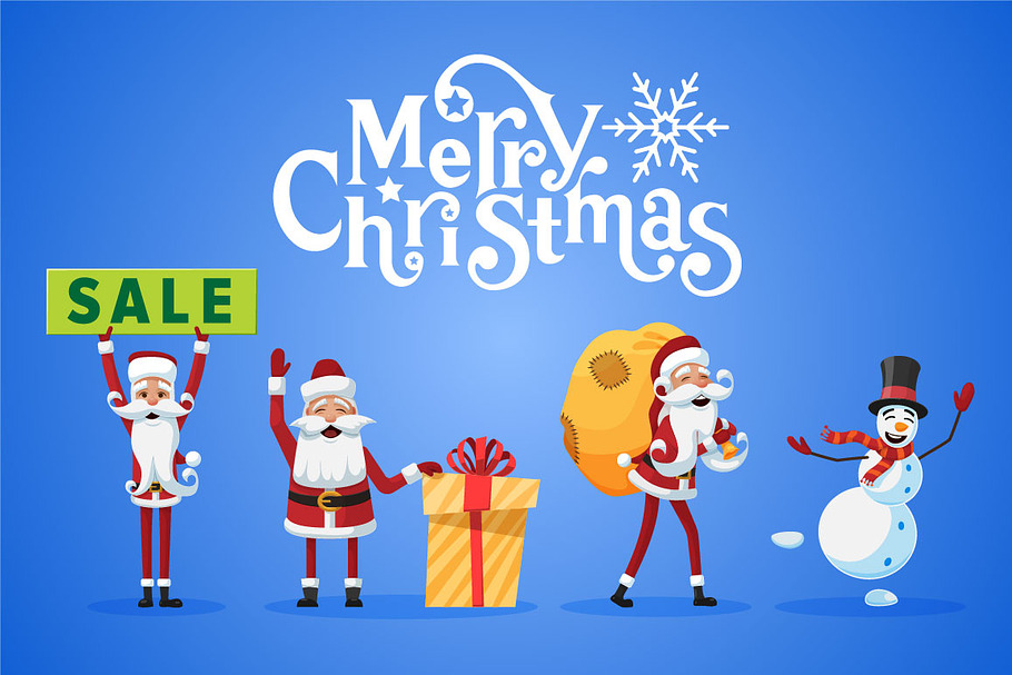-50%Christmas set with Santa Clauses in Objects - product preview 8