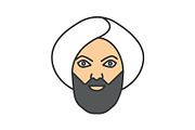 Muslim man color icon
