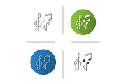 Treble clef and musical notes icon