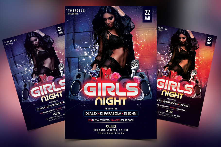 Girls Night - DJ PSD Flyer Template