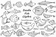 Doodle fish clipart