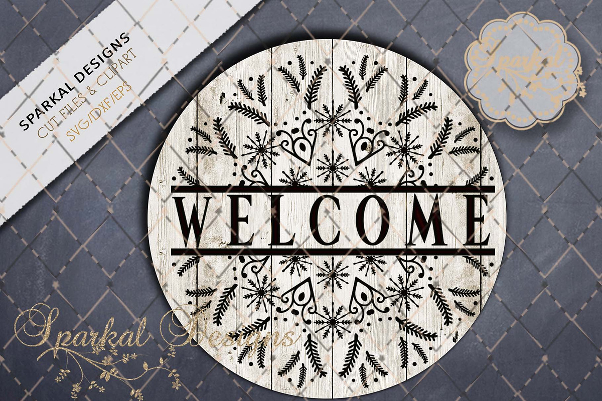 Snowflake Welcome Graphic Cut File in Objects - product preview 8