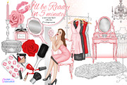 Beauty and makeup clipart set