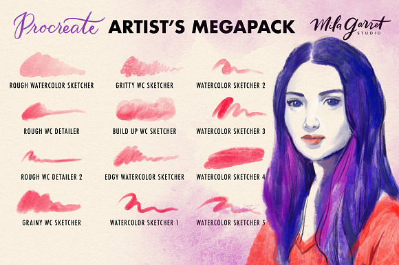 Procreate Brushes: Artist's Megapack in Add-Ons - product preview 6