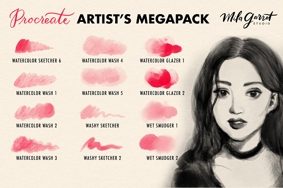 Procreate Brushes: Artist's Megapack in Add-Ons - product preview 7