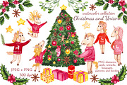 Watercolor Christmas and Unicorns