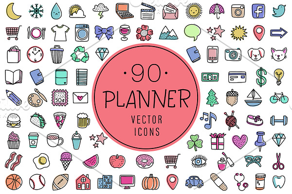 90 Planner Icons | Vector & PNG