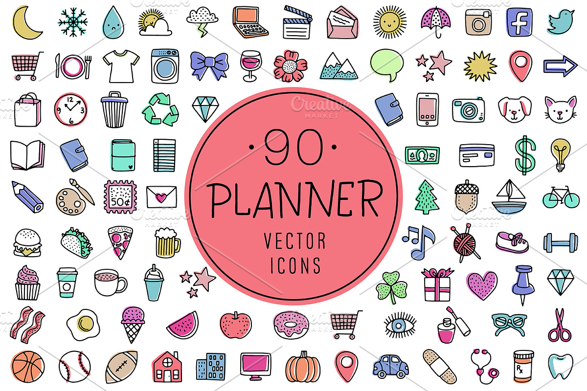 90 Planner Icons | Vector & PNG in Holiday Icons - product preview 8