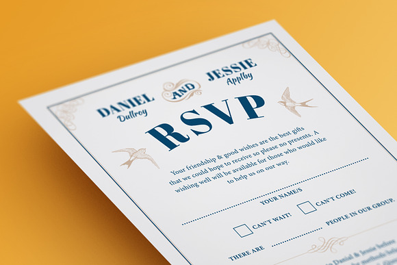 Vintage Wedding Invitation in Wedding Templates - product preview 2