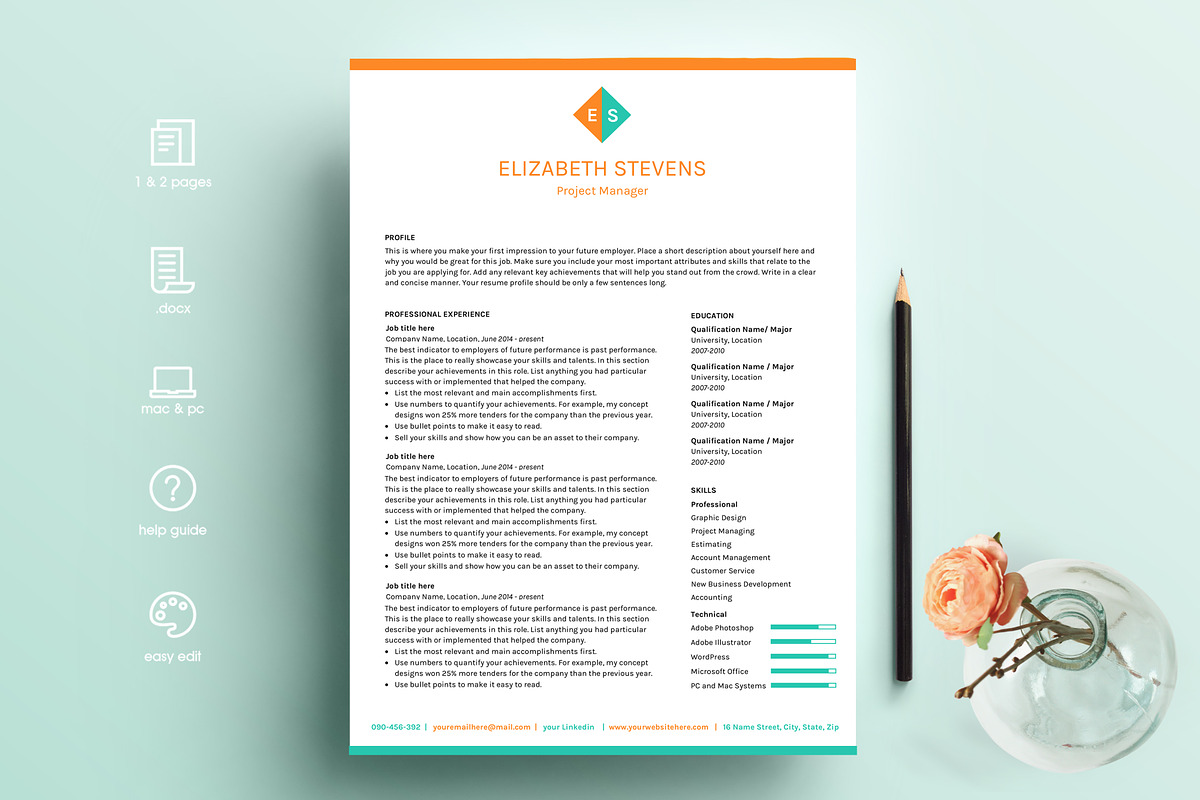 resume template ms word in Resume Templates - product preview 8