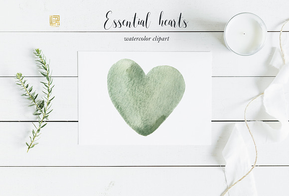 Essential hearts watercolor in Illustrations - product preview 3