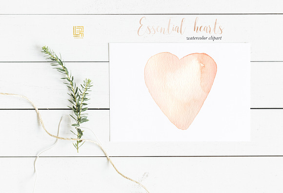 Essential hearts watercolor in Illustrations - product preview 4