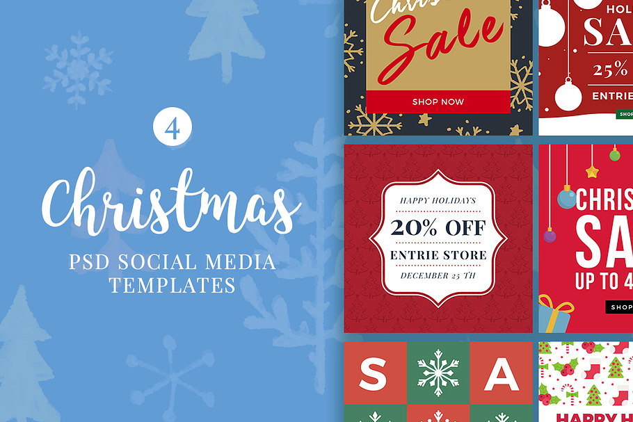 Christmas Social Media Banners V4 in Instagram Templates - product preview 8