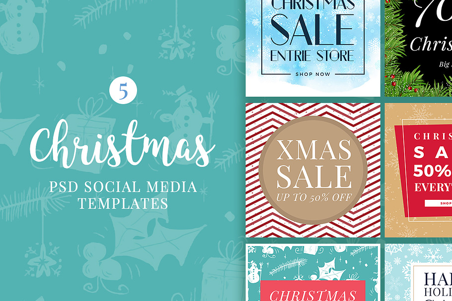Christmas Social Media Banners V5 in Instagram Templates - product preview 8