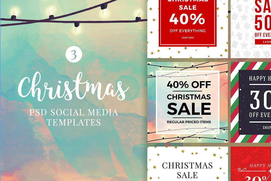 Christmas Social Media Banners V3 in Instagram Templates - product preview 8