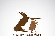 Vector group of animal farm label. 
