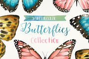 3 Watercolor Butterflies