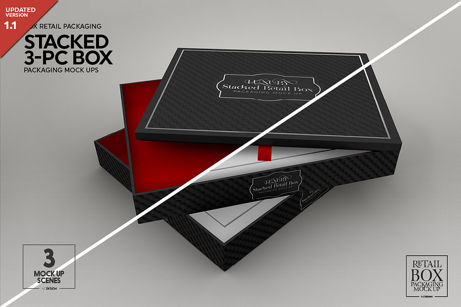 Stacked 3pc Box Mock Up